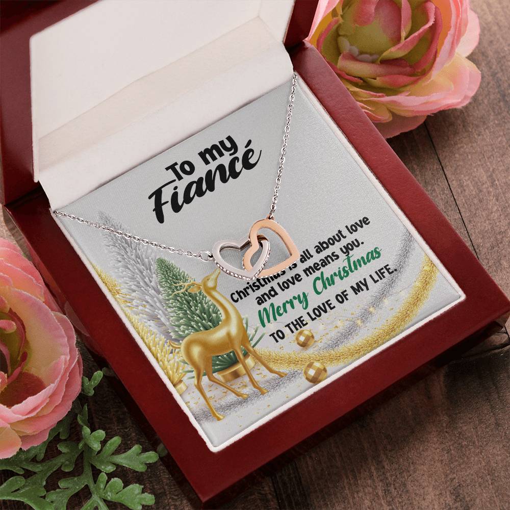 To My Fiancé Necklace Jewelry For My Fiancé Sentimental Gifts Necklace For Fiancé Christmas Gifts Necklace Gift Box Message Card Necklace Interlocking Hearts Necklace