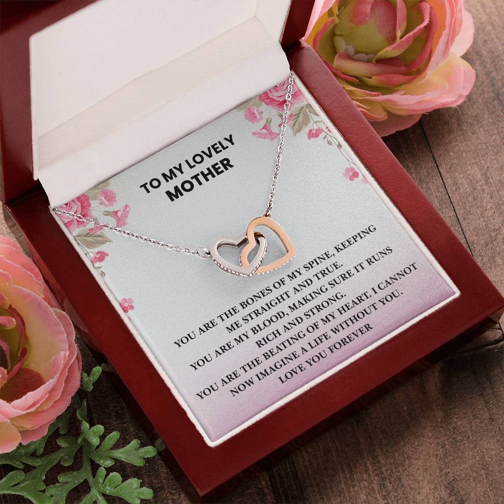 To My Lovely Mother - I Cannot Imagine Life Without You - Necklace Interlocking Hearts Necklace