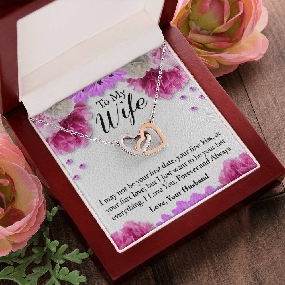 To My Wife Interlocking Hearts Necklace