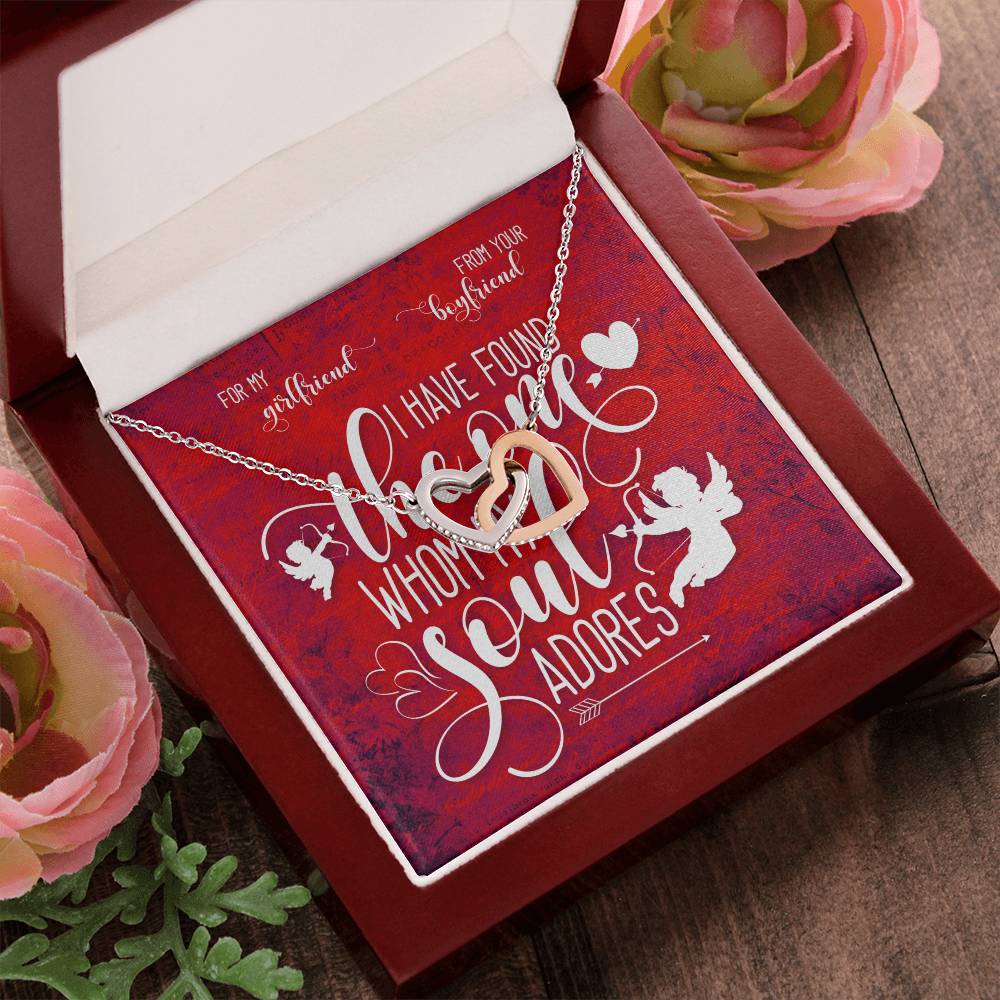 For My Girlfriend. My Soul Adores Necklace Interlocking Hearts Necklace