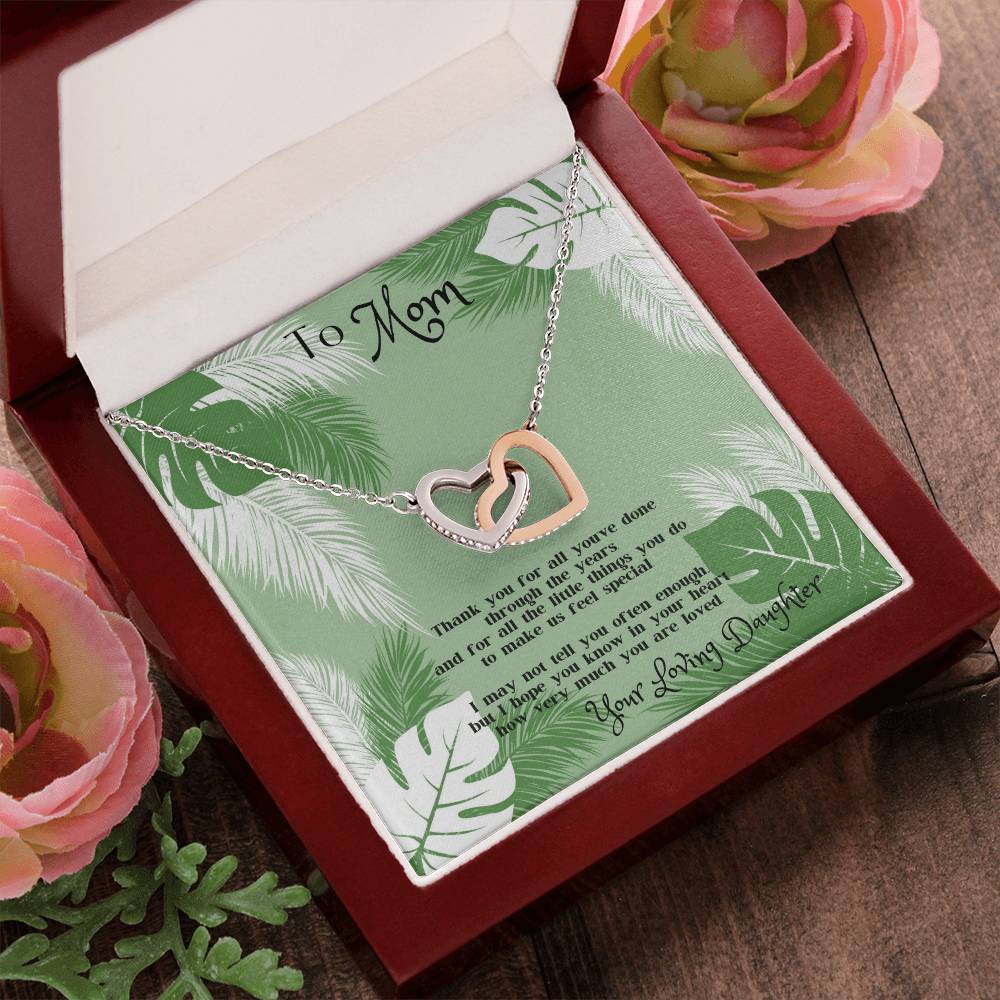 Mother'S Day Gift For Mom - Interlocking Hearts Necklace From Daughter