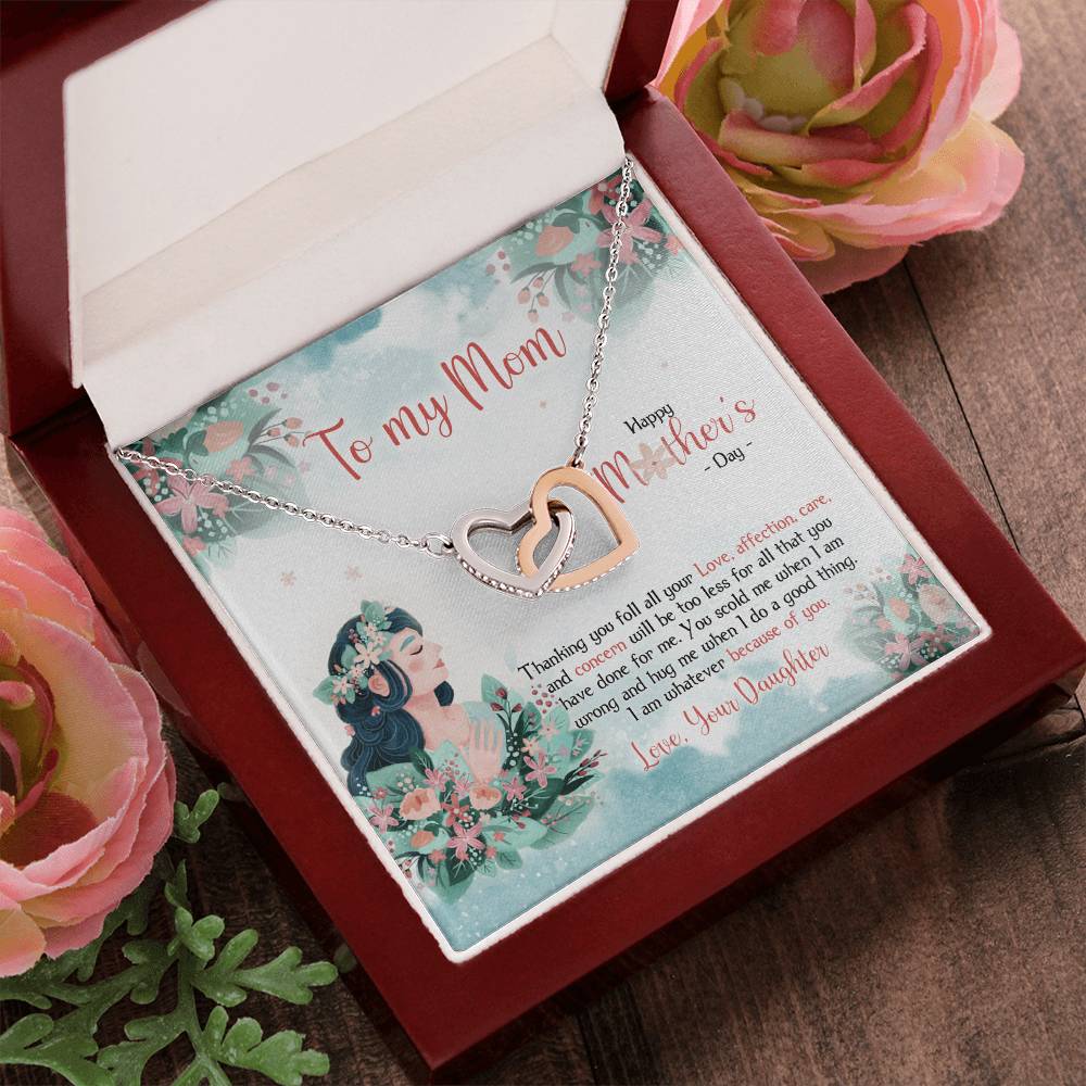To My Mom - Happy Mother'S Day - Two Hearts Necklace Interlocking Hearts Necklace