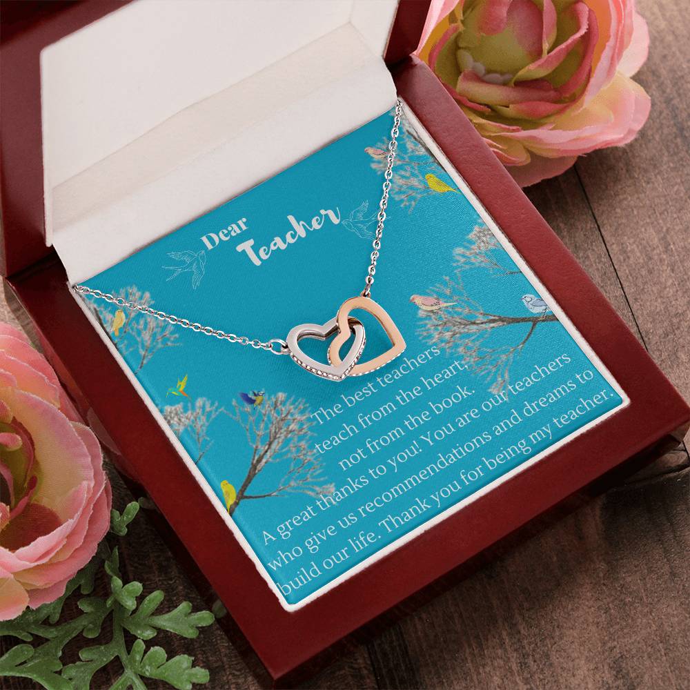 Gift For Love Love Knot Necklace For Teacher Graduation Day Gift For Teacher Gift Necklace For Teacher Gift From Student Graduation Birthday For Her. Interlocking Hearts Necklace