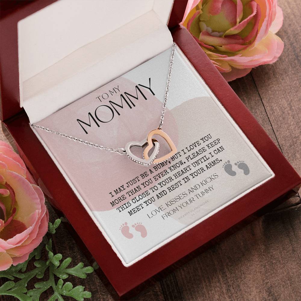Mom To Be Necklace New Mom Necklace First Time Mom Necklace Pregnancy Gift New Mom Gift New Mommy Gift New Mom Gift Jewelry Interlocking Hearts Necklace