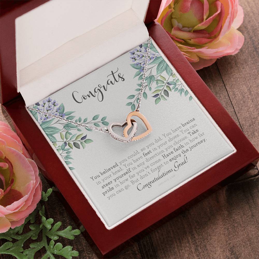 Graduation Gift Necklace Graduation Gift For Her College Graduation Gift For Her High School Senior Graduation Class Of Interlocking Hearts Necklace
