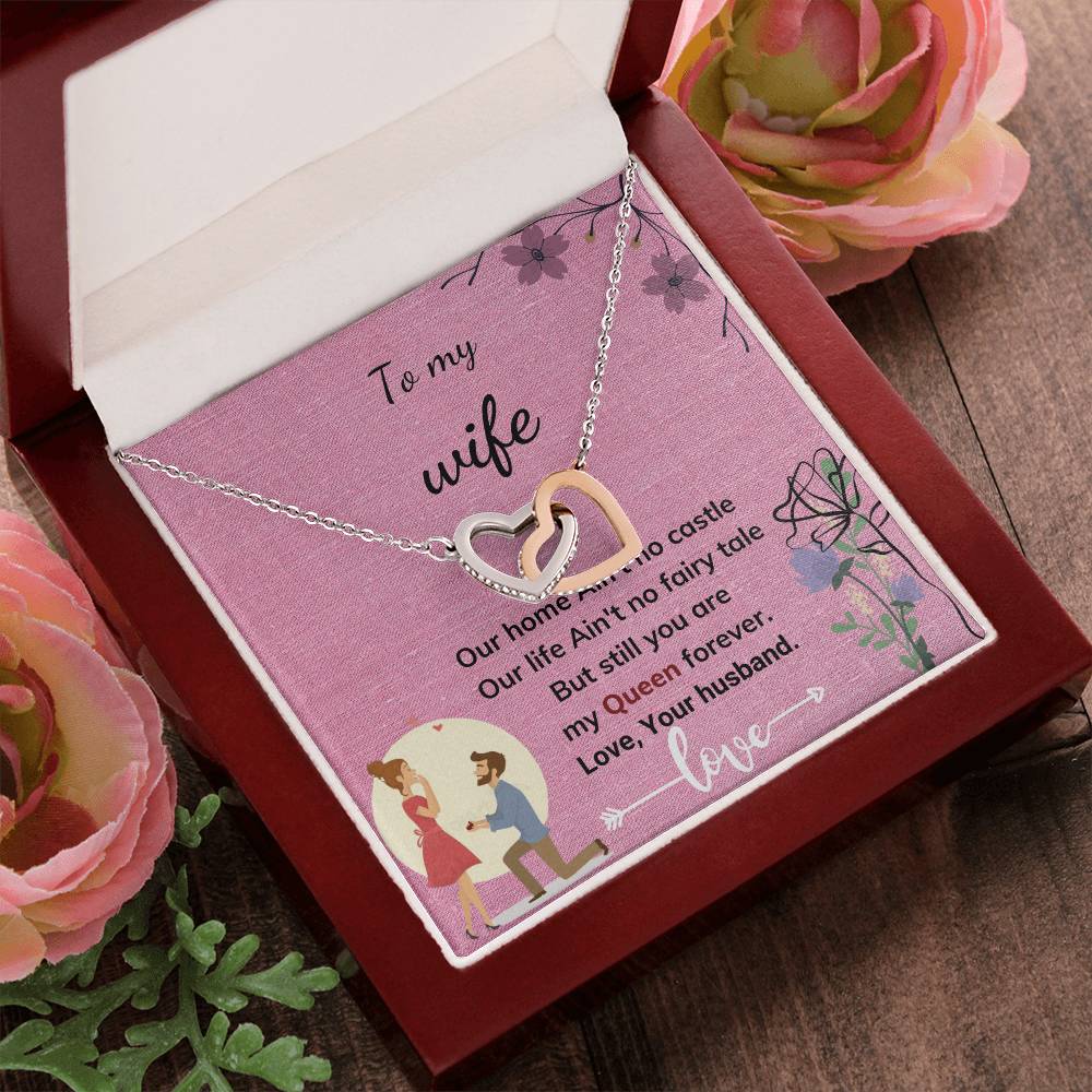 Gift To My Wife Interlocking Hearts Necklace
