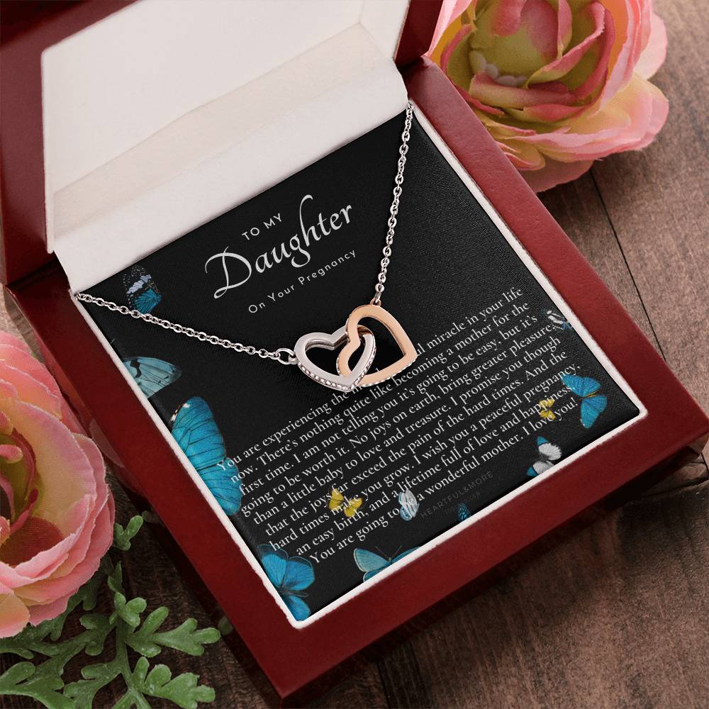 Pregnancy Gift For Daughter Baby Shower Gift Mom To Be Gift Expecting Mom Gift Pregnant Daughter Gift From Mom Interlocking Hearts Necklace