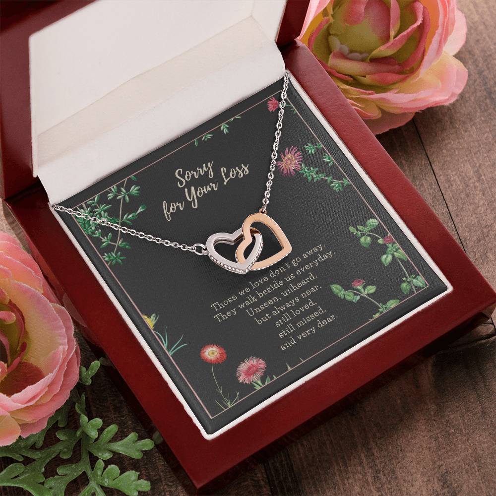 Loss Of Loved One Necklace Loss Of Mother Gift Loss Of Father Gift Sorry For Your Loss Sympathy Gift Sterling Silver Pet Loss Gift Interlocking Hearts Necklace