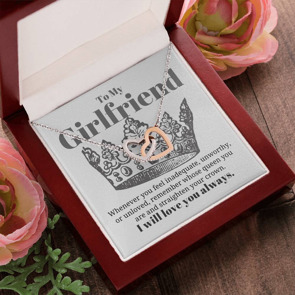 To My Girlfriend Necklace Interlocking Hearts Necklace