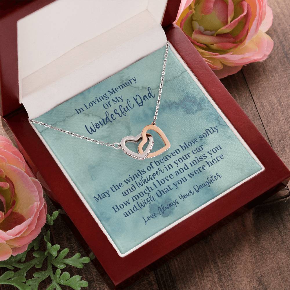 My Wonderful Dad - Interlocking Hearts Necklace - Love Daughter
