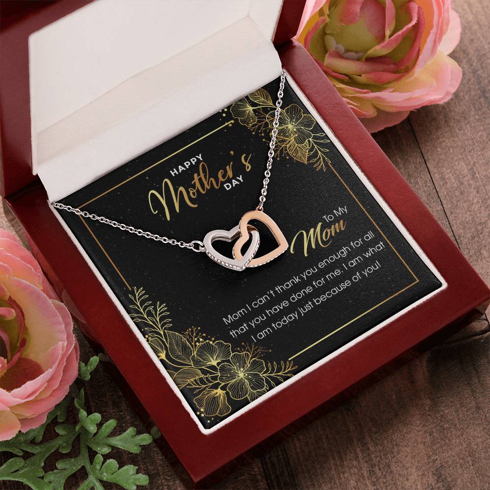 Gift For Mom - Thank You For All - The Interlocking Heart Necklace Interlocking Hearts Necklace