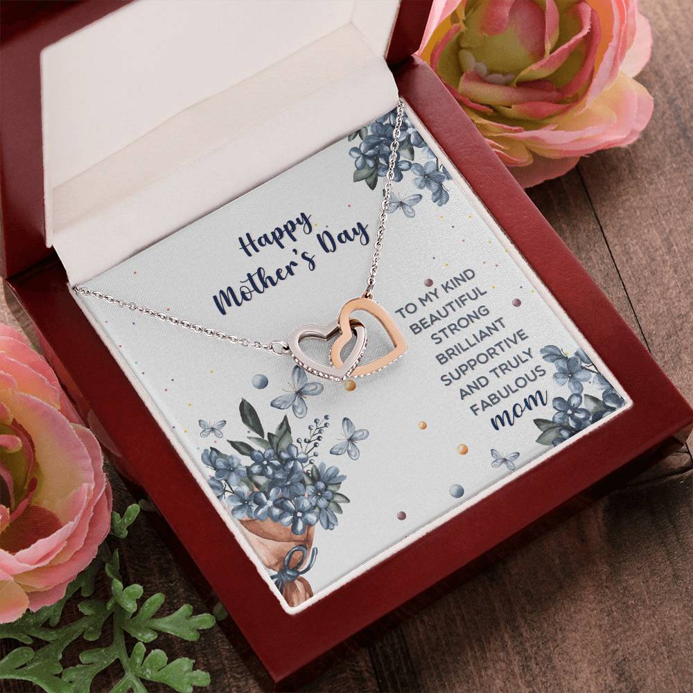 Interlocking Hearts To My Kind Beautiful Strong Brilliant Supportive And Truly Fabulous Mom Interlocking Hearts Necklace