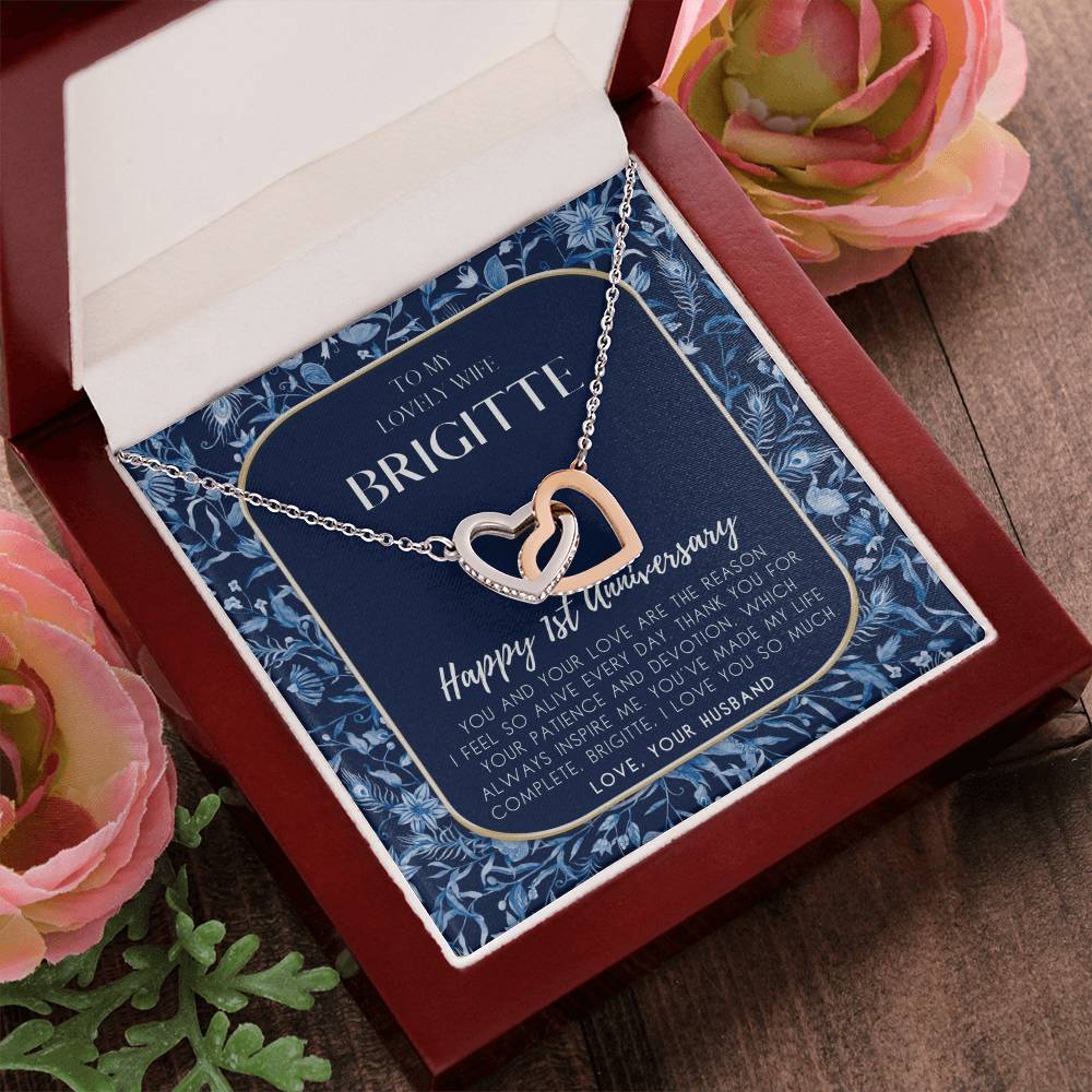 1 Year Anniversary Gift For Wife 1 Year Anniversary Gifts 1 Year Wedding Anniversary Gift Ideas 1St Wedding Anniversary Gift For Her Interlocking Hearts Necklace