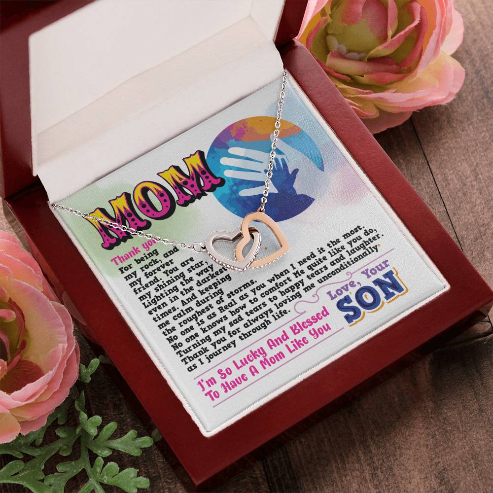 Gift For Mom- Interlocking Heart Necklace Interlocking Hearts Necklace