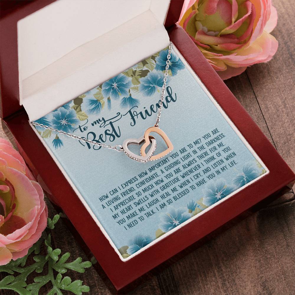 To My Best Friend Gift - Interlocking Heart Necklace Interlocking Hearts Necklace