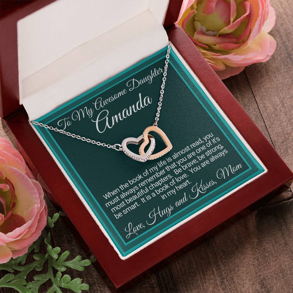 Personalized Linked Hearts Gifts For Daughter From Mom Interlocking Hearts Necklace