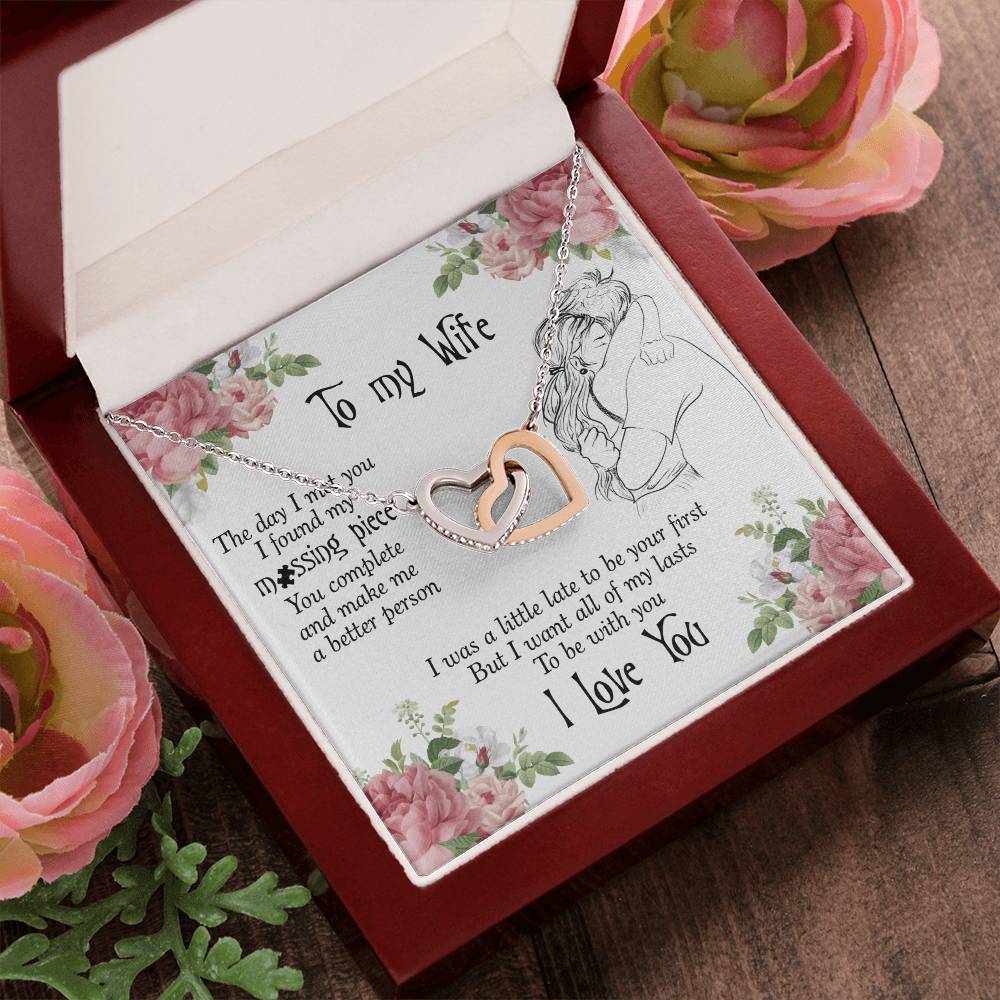 Perfect Gift For Wife Interlocking Hearts Necklace