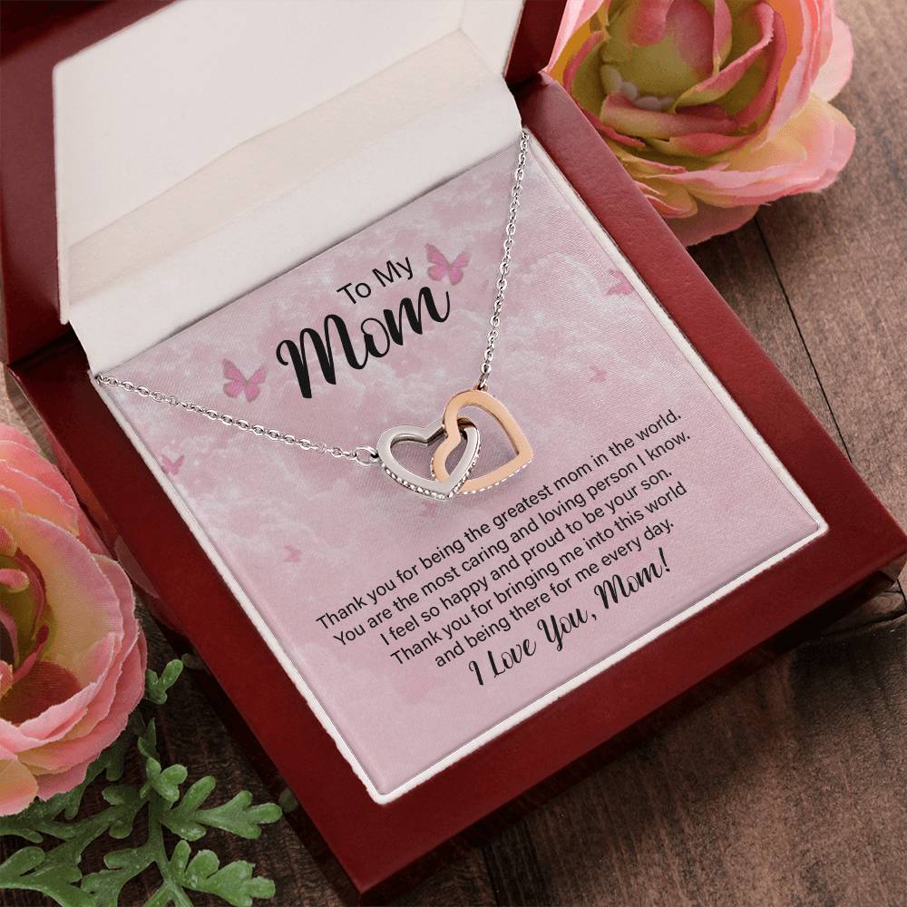 To My Boyfriend'S Mom Lovely Knot Necklace - Christmas Gift For Boyfriends Mom Pendant Necklace Mothers Day Gift For Boyfriends Interlocking Hearts Necklace