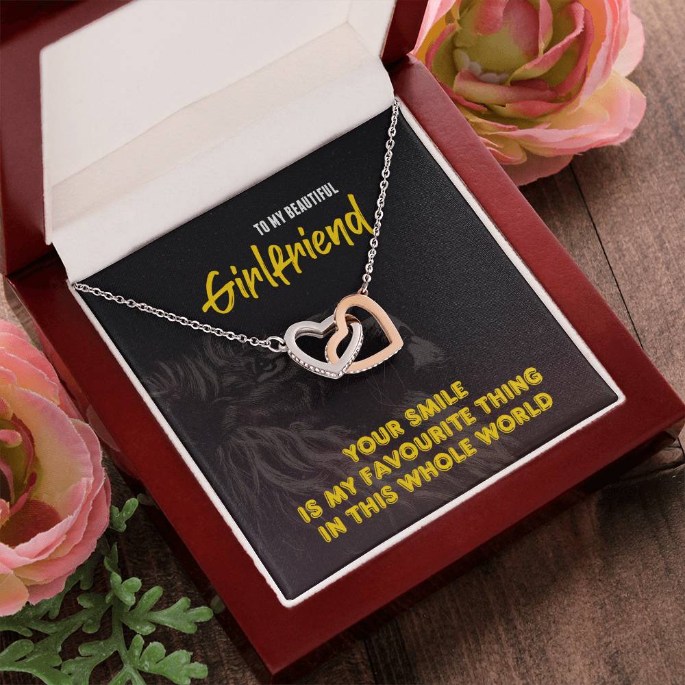 Interlocking Hearts - To My Beautiful Girlfriend - My Favourute Thing Interlocking Hearts Necklace
