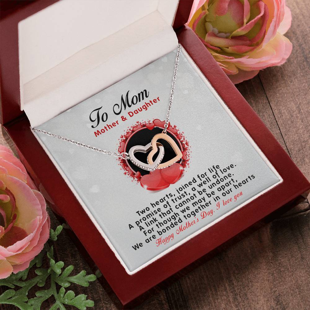 Daughters ! Perfect Mother'S Day Gift - Unique Necklace Interlocking Hearts Necklace