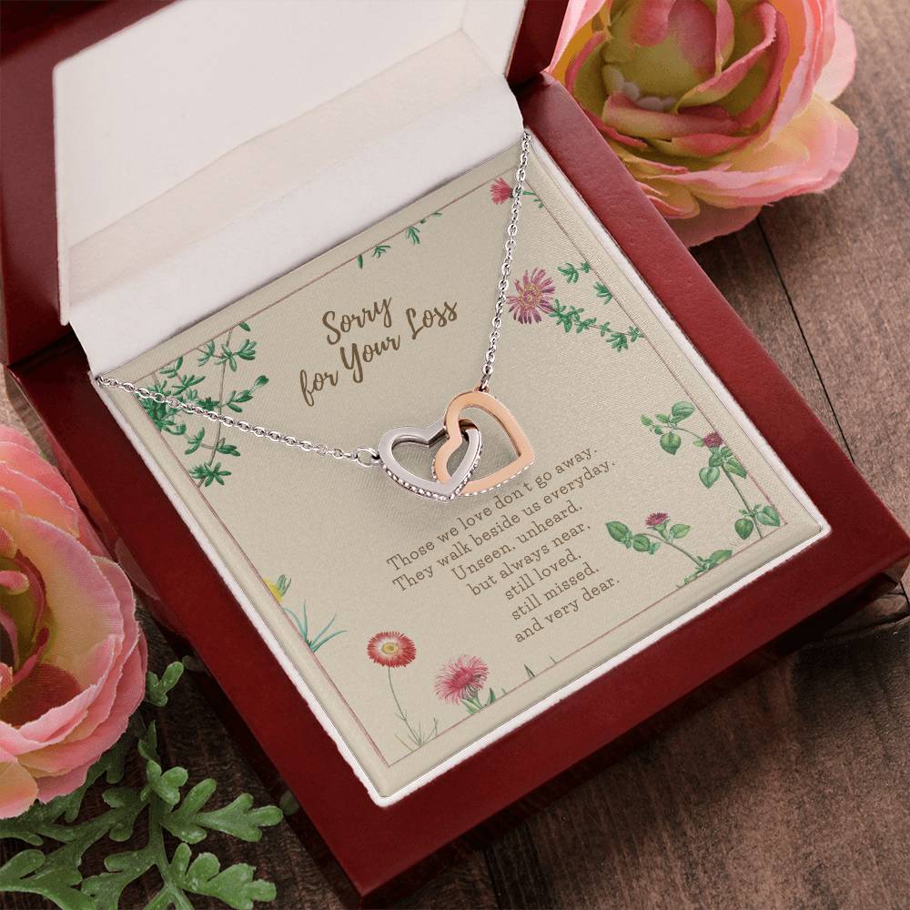 Loss Of Loved One Necklace Loss Of Mother Gift Loss Of Father Gift Sorry For Your Loss Sympathy Gift Sterling Silver Pet Loss Gift Interlocking Hearts Necklace