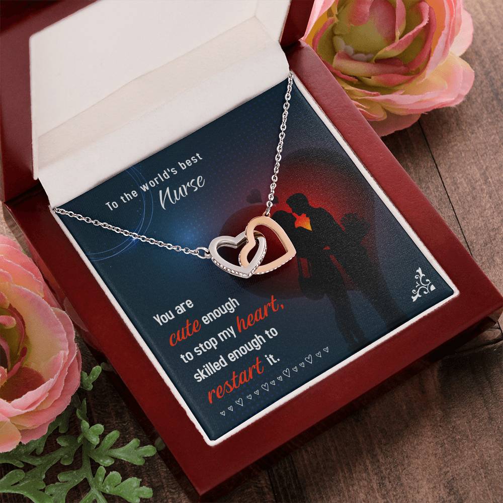World'S Best Nurse Interlocking Hearts Necklace