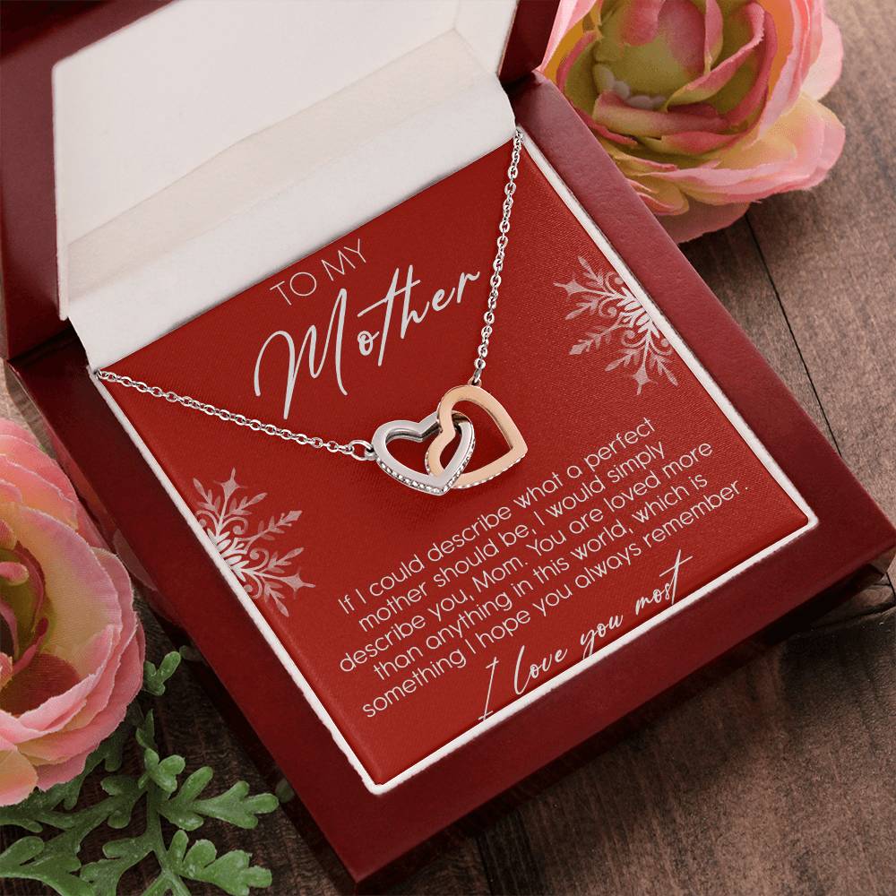 To My Mother Interlocking Hearts Necklace Message Card