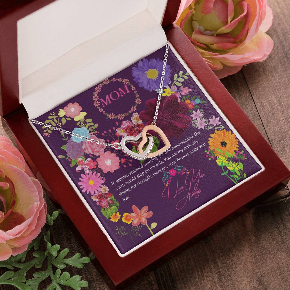 Happy Mother'S Day Locked Hearts Interlocking Hearts Necklace