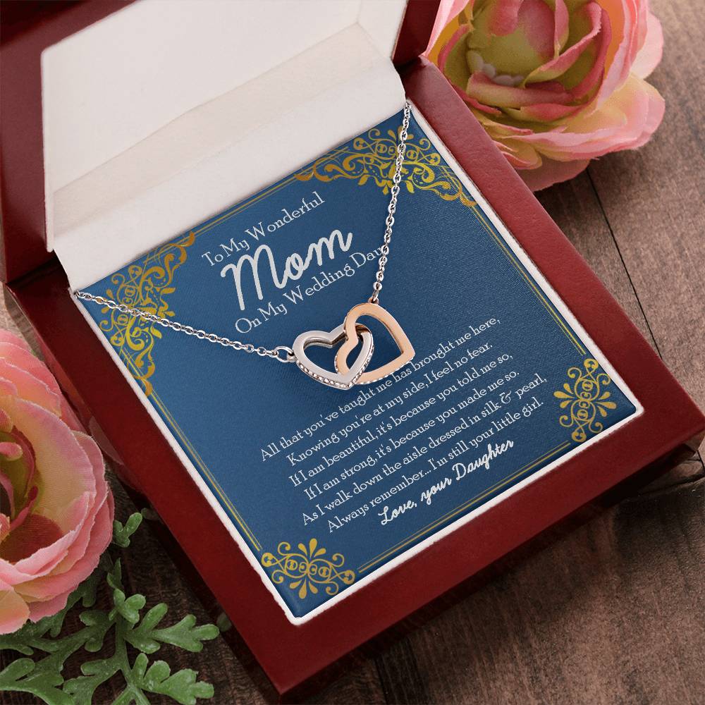 Interlocking Heart Necklace Mother Of The Bride Gift From Daughter Mom Of Bride Present Jewelry Necklace As Wedding Gift Bridal Party Rehearsal Dinner Interlocking Hearts Necklace