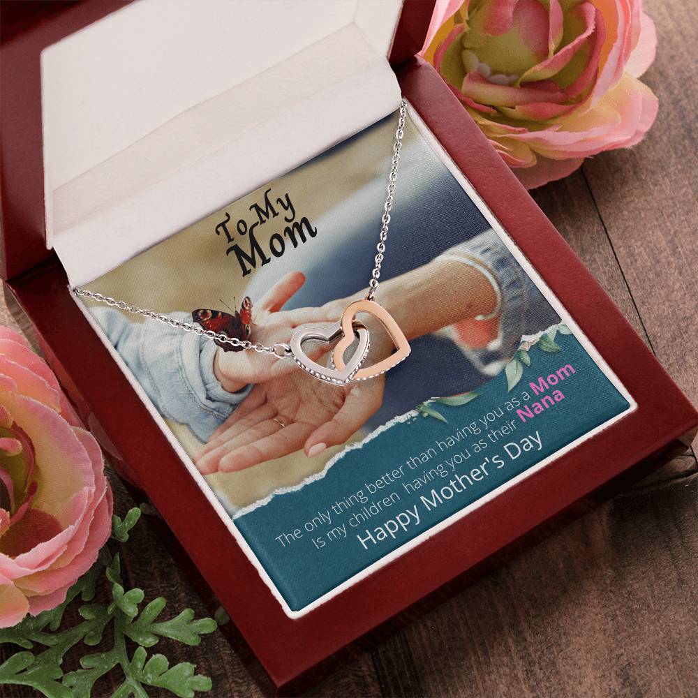 To My Mom Happy Mothers Day Interlocking Hearts Interlocking Hearts Necklace