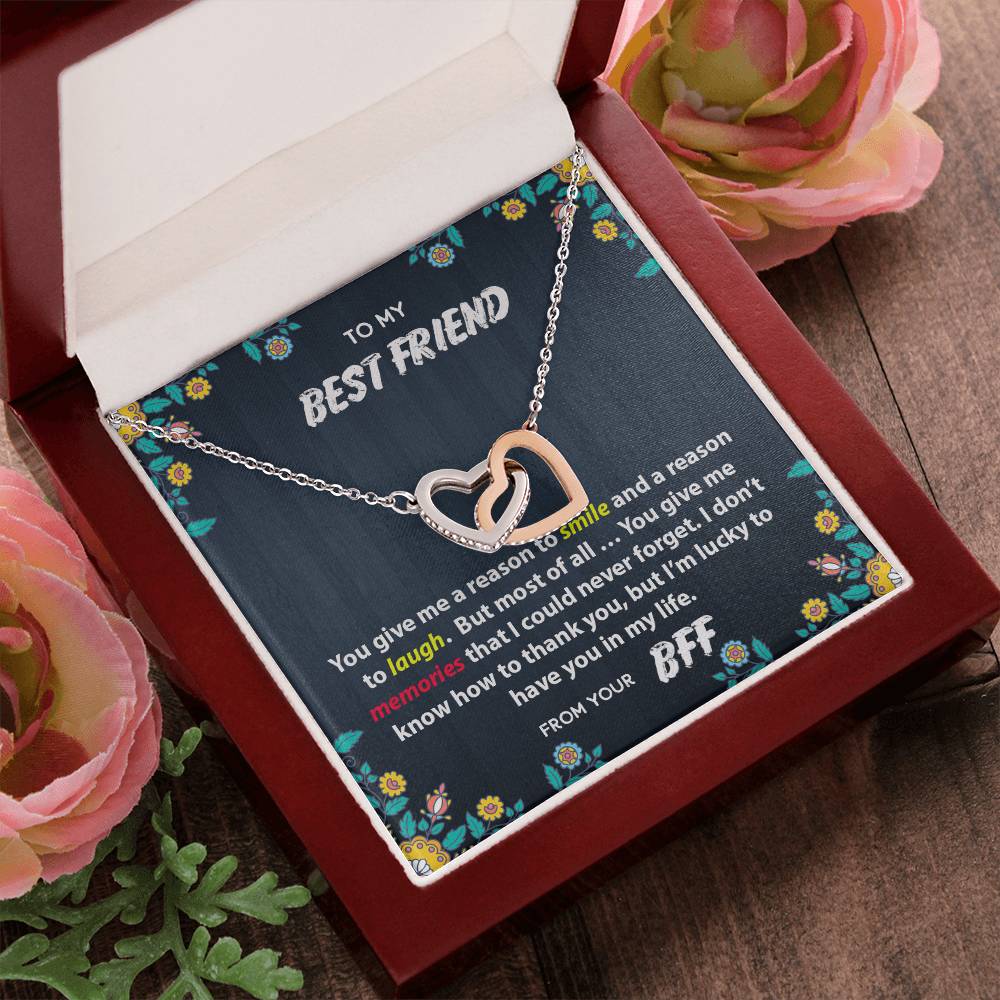 Best Friend Memories Interlocking Hearts Necklace
