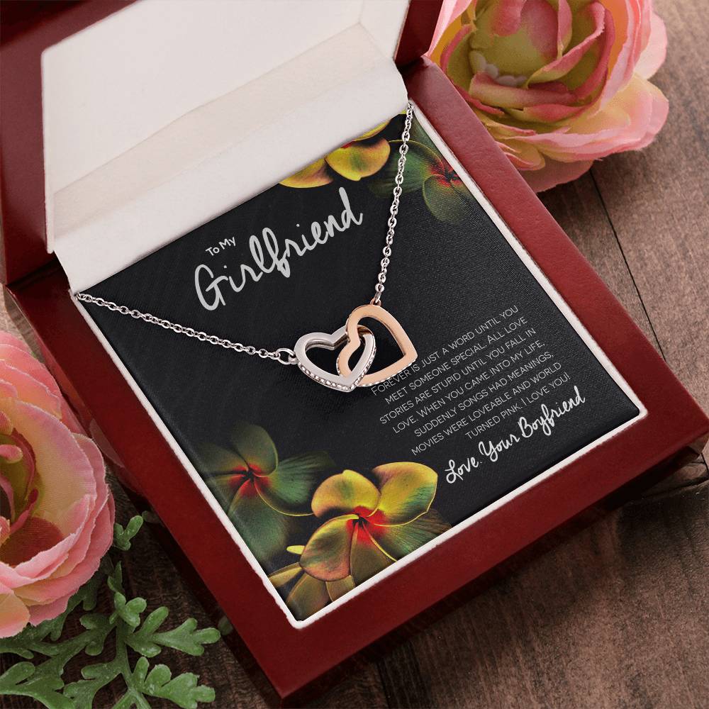 Girlfriend Interlocking Hearts Romantic Necklace Gift For Valentine'S Day Interlocking Hearts Necklace