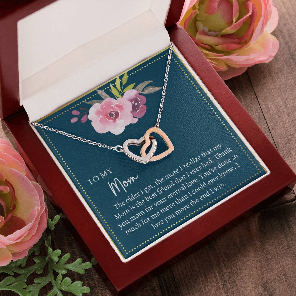 Gift For Mom Interlocking Hearts Necklace