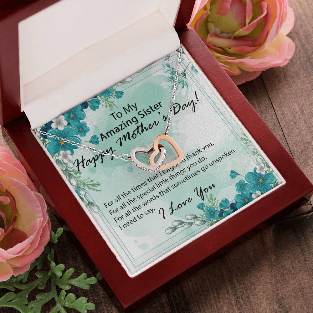 Mother'S Day - Sister Interlocking Hearts Necklace