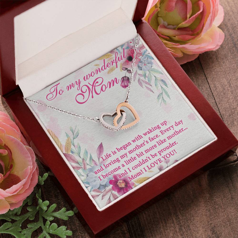 Gift For Mom Interlocking Hearts Necklace From Wonderful Proud Child