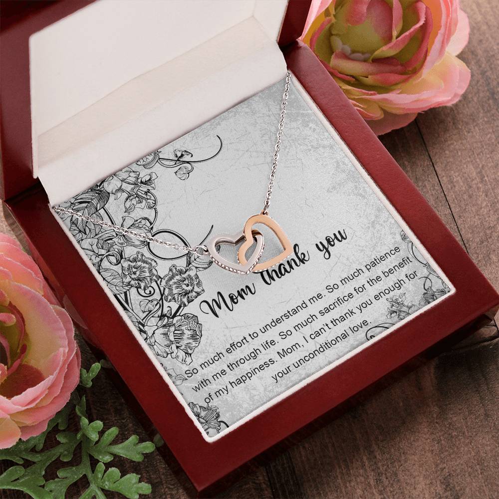 Mom Thank You Mother'S Day Gift Necklace Jewelry Gift For Mom From Daughter Son Appreciation Gift For Mother Interlocking Hearts Necklace