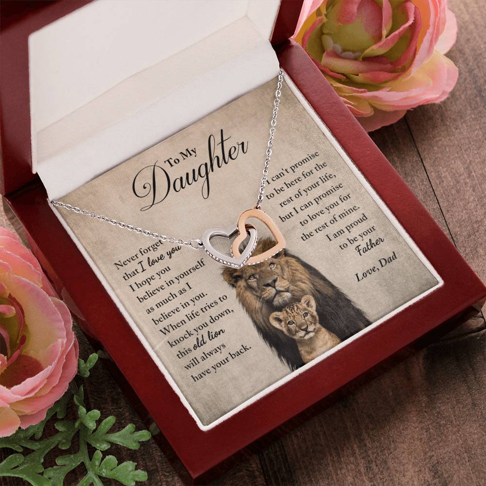 Daughter - Proud Of You - Necklace Interlocking Hearts Necklace