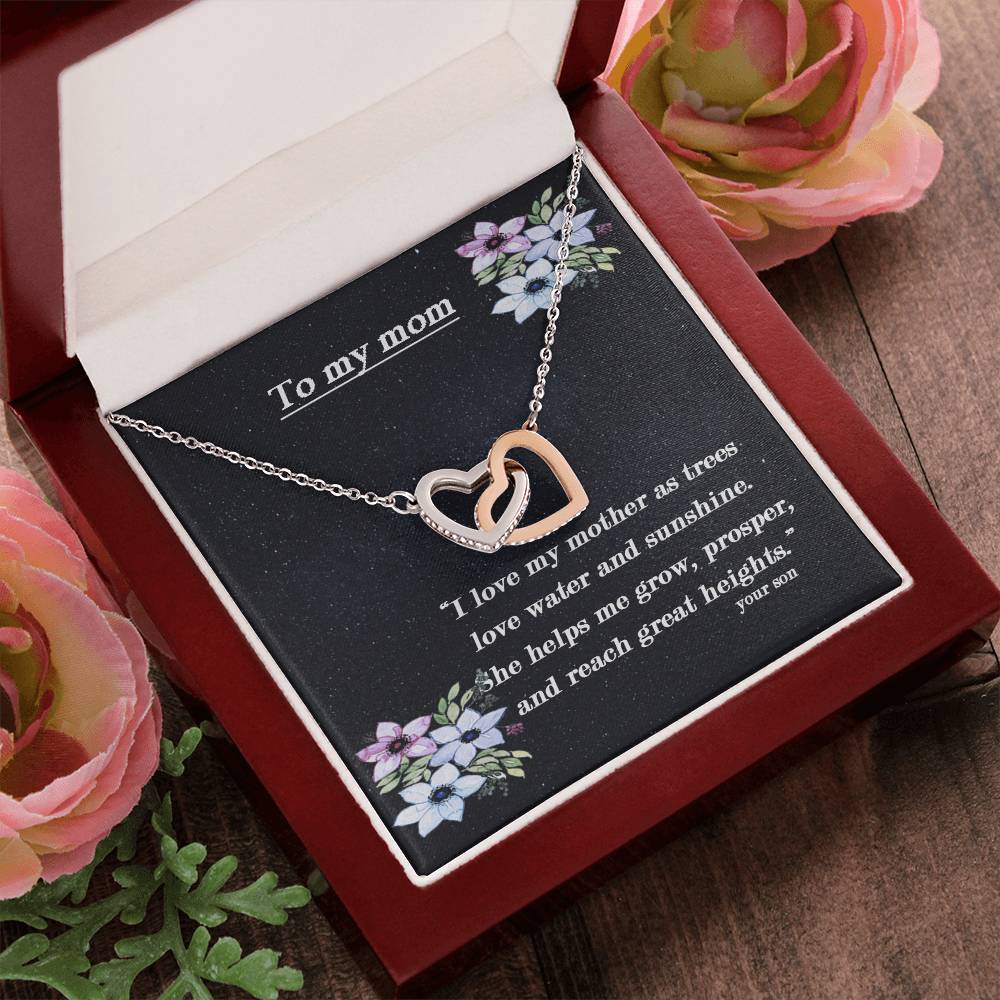 To My Mom I Will Always Be There Dragonfly Necklace Gift For Mom From Son Birthday Mother'S Day Christmas Present Interlocking Hearts Necklace