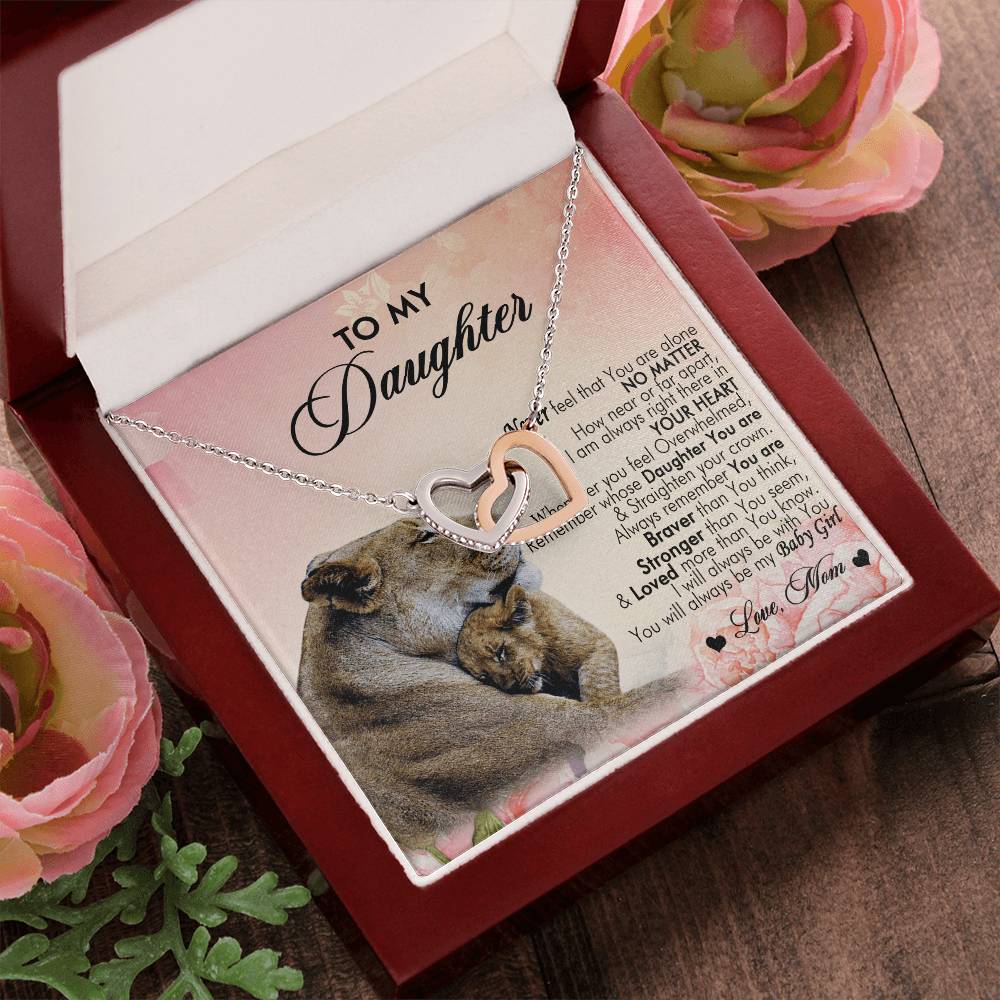 To My Daughter Interlocking Hearts Necklace
