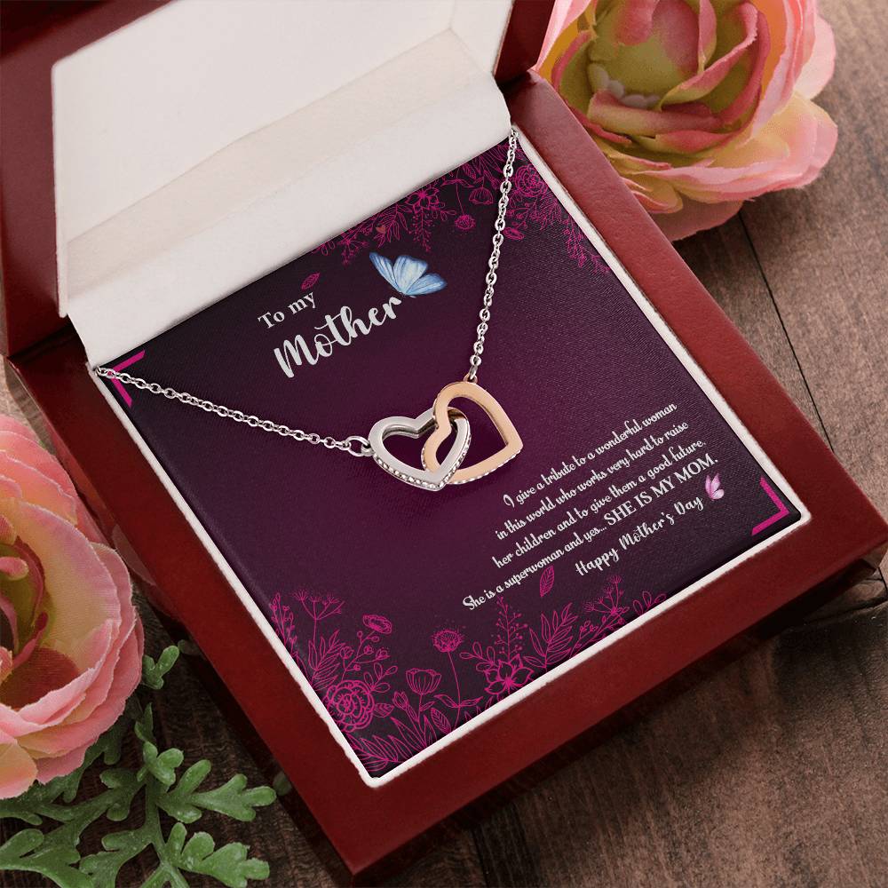 To My Mom Interlocking Hearts Necklace