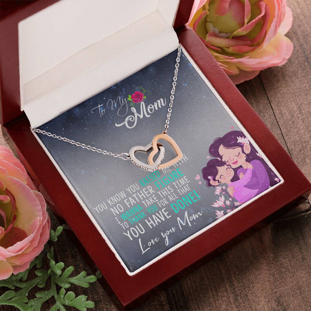 Single Mom Two Hearts Necklace Interlocking Hearts Necklace