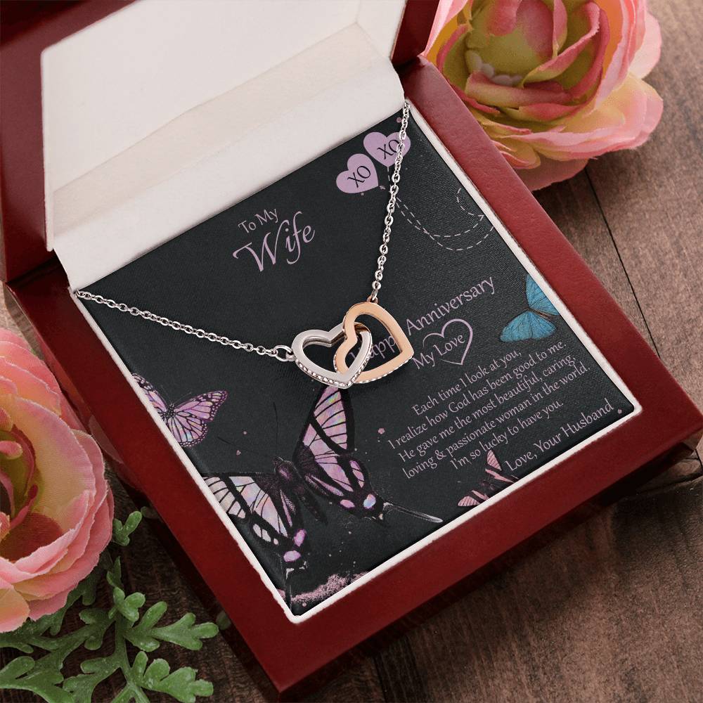Special And Unique Gift For Wife Interlocking Hearts Necklace