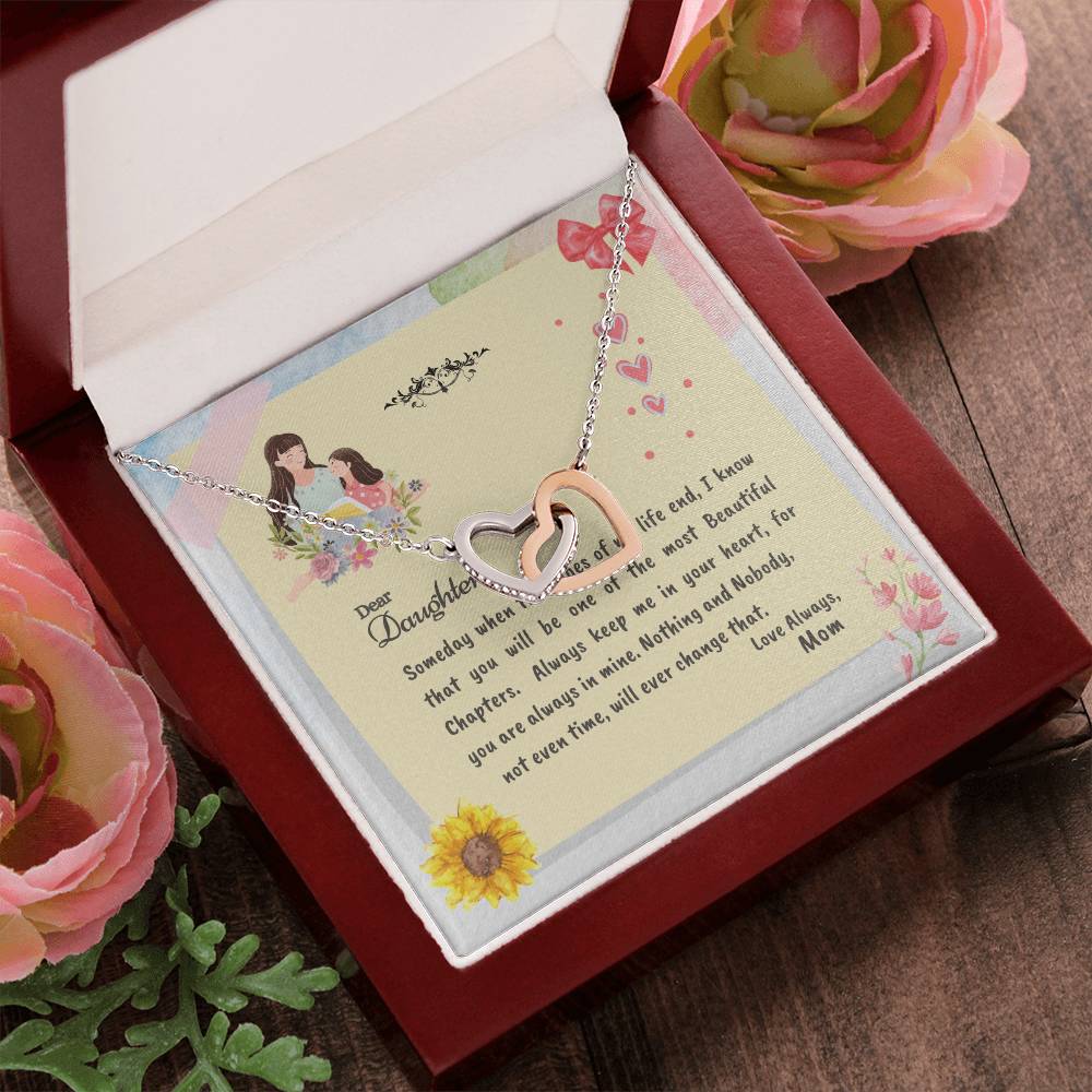 Pages Of My Life Interlocking Love Heart Necklace - Mother Daughter Necklace Interlocking Hearts Necklace