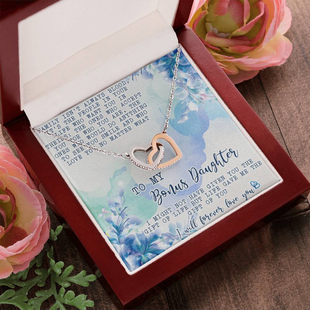 Stepdaughter Necklace Giftpersonalized Bonus Daughter Necklaceinterlocking Hearts Necklace For Stepdaughter Daughter In Law Necklace Gift