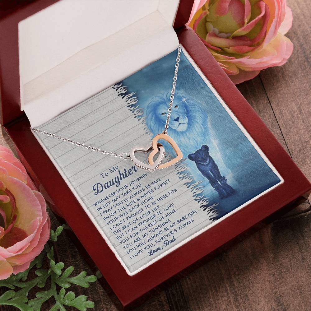 To My Daughter - I Can Promise To Love You For The Rest Of Mine- Interlocking Heart Necklace Interlocking Hearts Necklace