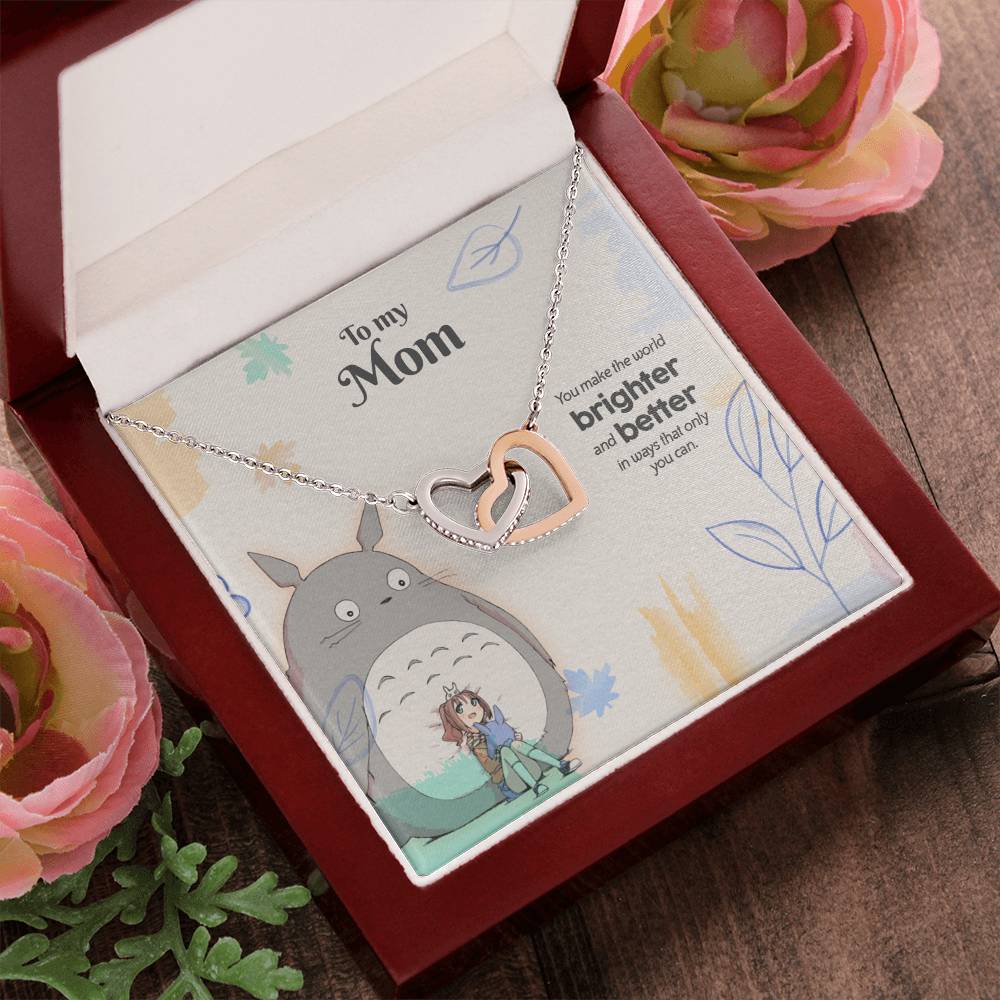 You Make The World Brighter & Better - Interlocked Hearts Necklace Tm2V6 Interlocking Hearts Necklace