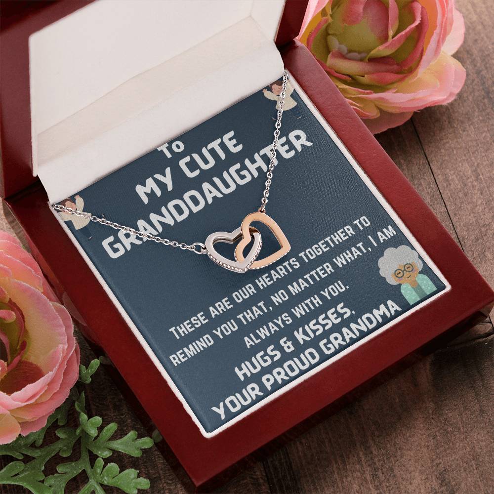 To My Granddaughter Interlocking Hearts Necklace