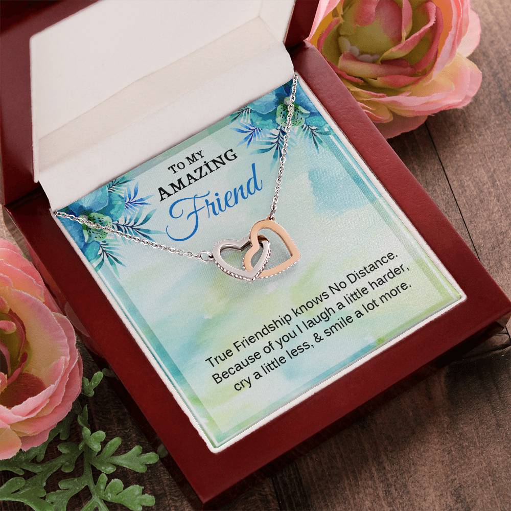 Gift For True Friend - Interlock Heart Necklace Interlocking Hearts Necklace