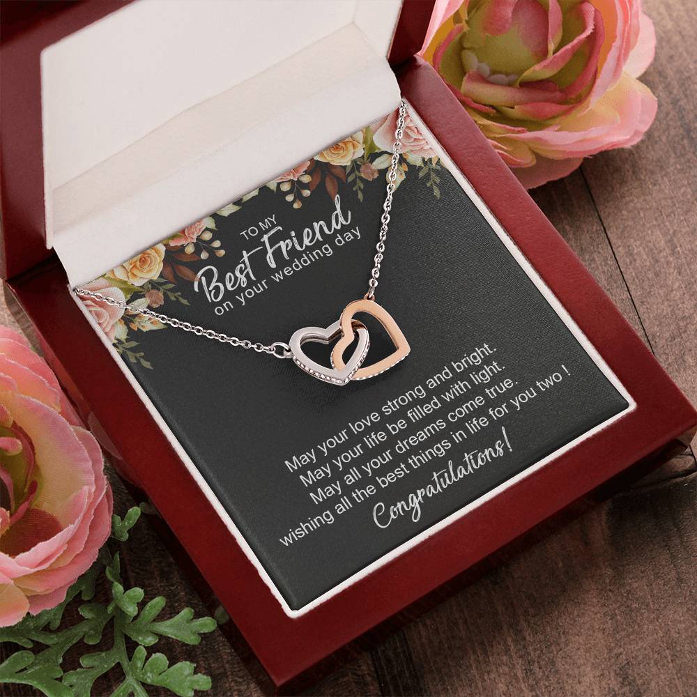 To My Wonderful Friend - Friendship Gift - Friends Forever - Friend Gift Interlocking Hearts Necklace