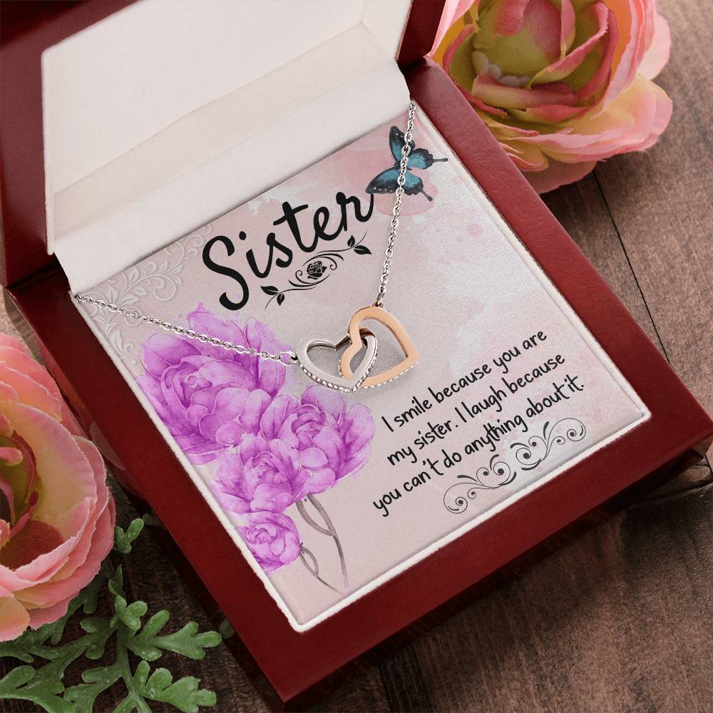 Perfect Gift For Sister Interlocking Hearts Necklace